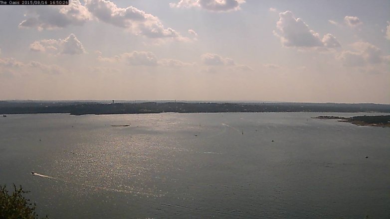 Lake Travis webcam, August 16, 2015 3:55 PM CT