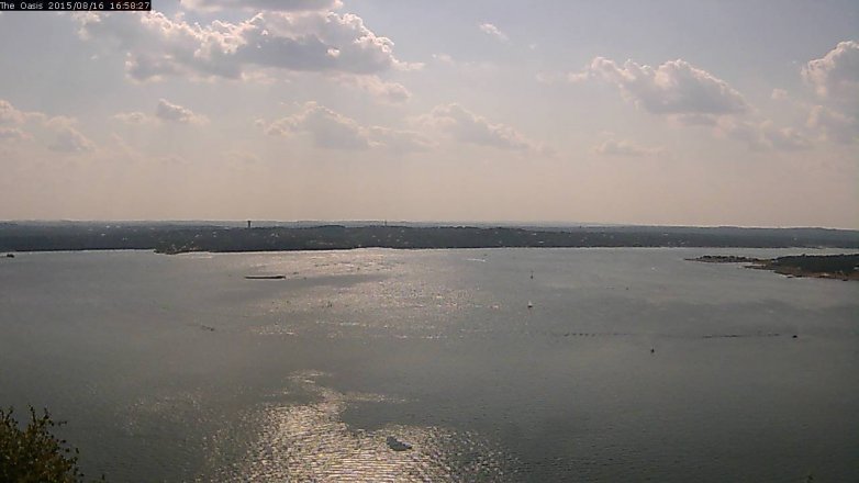 Lake Travis webcam, August 16, 2015 4:05 PM CT