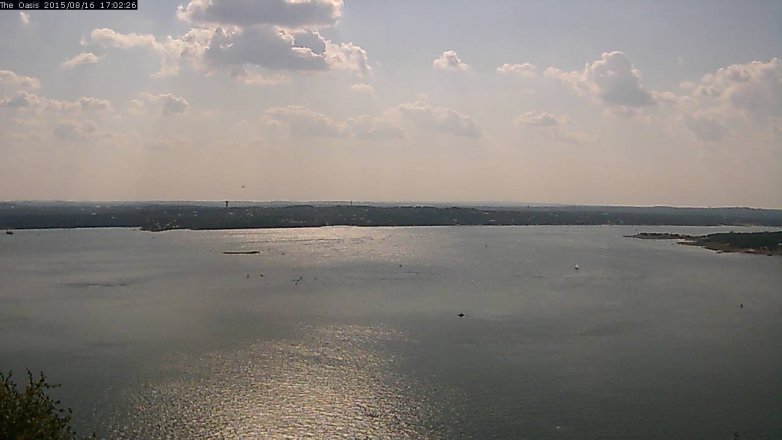 Lake Travis webcam, August 16, 2015 4:10 PM CT