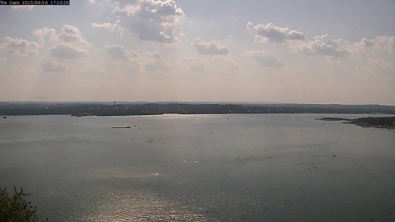 Lake Travis webcam, August 16, 2015 4:15 PM CT