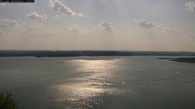 Lake Travis webcam, August 16, 2015 4:40 PM CT