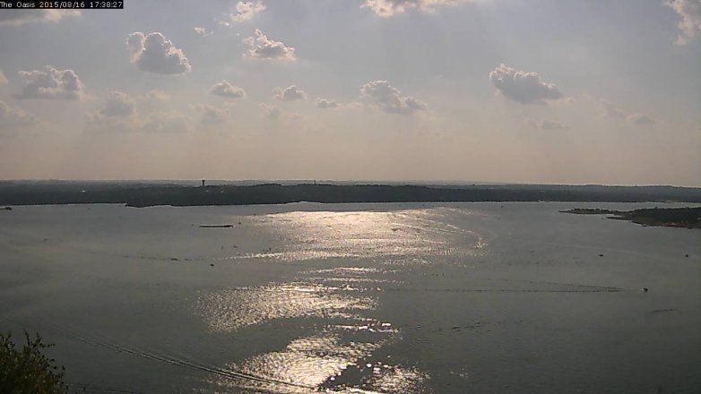Lake Travis webcam, August 16, 2015 4:45 PM CT