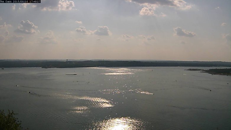 Lake Travis webcam, August 16, 2015 4:55 PM CT