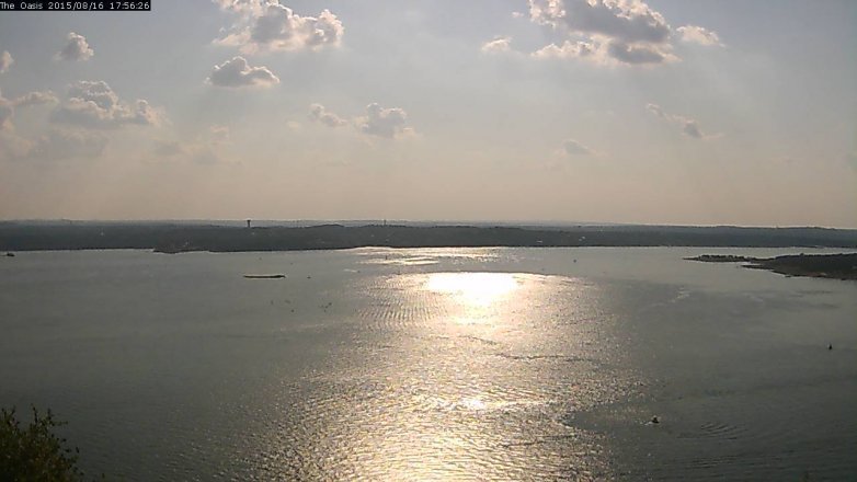 Lake Travis webcam, August 16, 2015 5:05 PM CT
