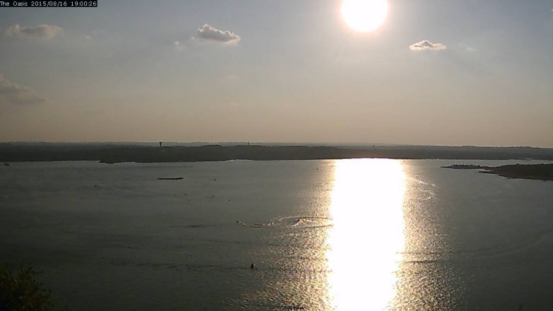 Lake Travis webcam, August 16, 2015 6:05 PM CT