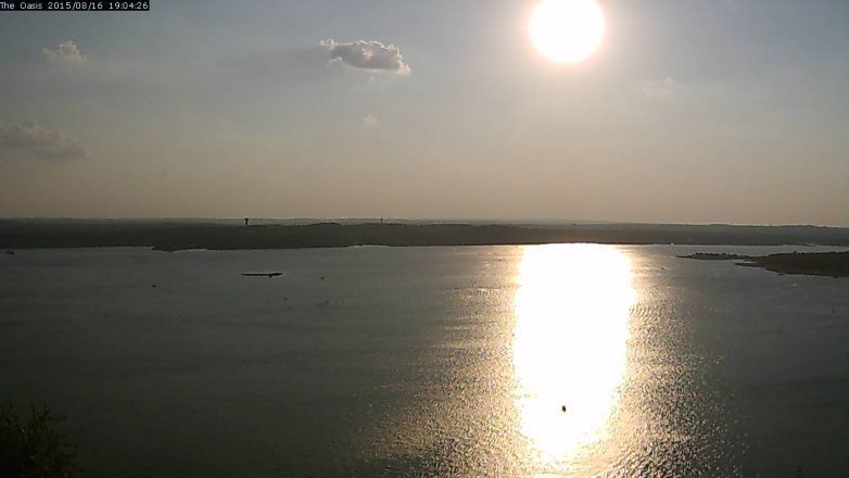 Lake Travis webcam, August 16, 2015 6:10 PM CT