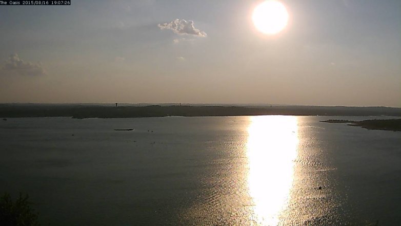 Lake Travis webcam, August 16, 2015 6:15 PM CT