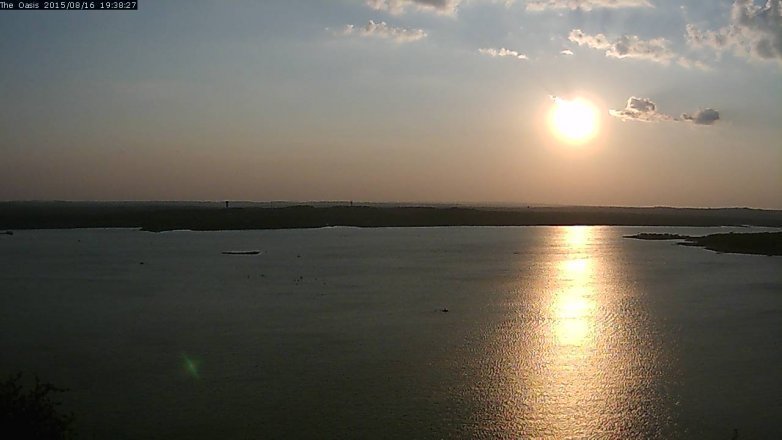Lake Travis webcam, August 16, 2015 6:45 PM CT