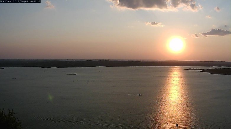 Lake Travis webcam, August 16, 2015 7:00 PM CT