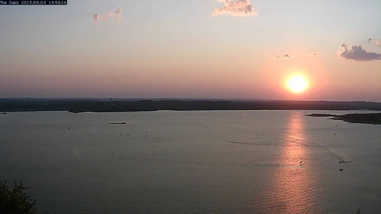 Lake Travis webcam, August 16, 2015 7:05 PM CT