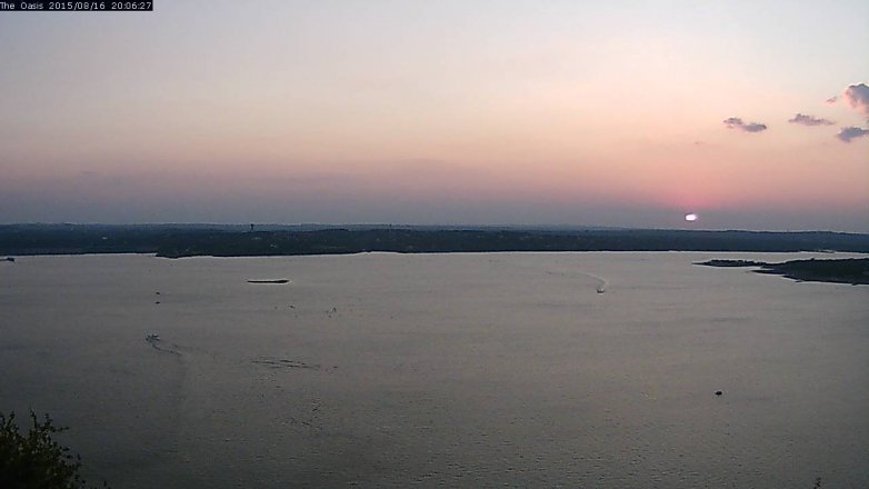 Lake Travis webcam, August 16, 2015 7:15 PM CT