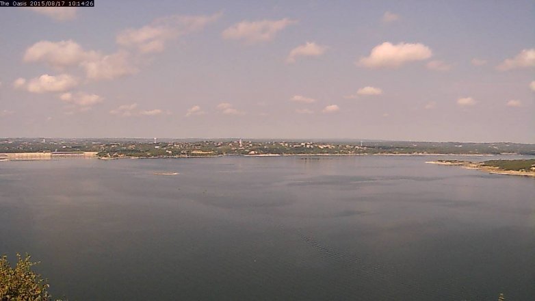 Lake Travis webcam, August 17, 2015 9:20 AM CT
