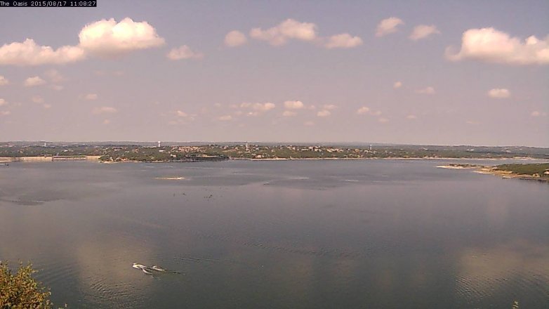 Lake Travis webcam, August 17, 2015 10:15 AM CT