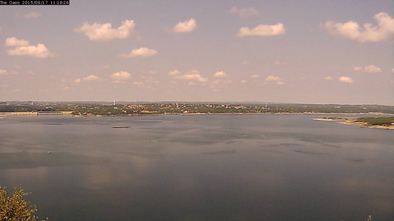 Lake Travis webcam, August 17, 2015 10:25 AM CT