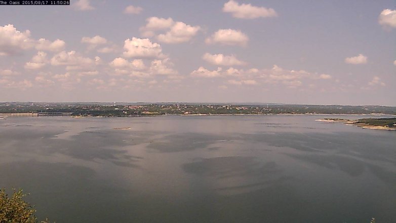 Lake Travis webcam, August 17, 2015 10:55 AM CT