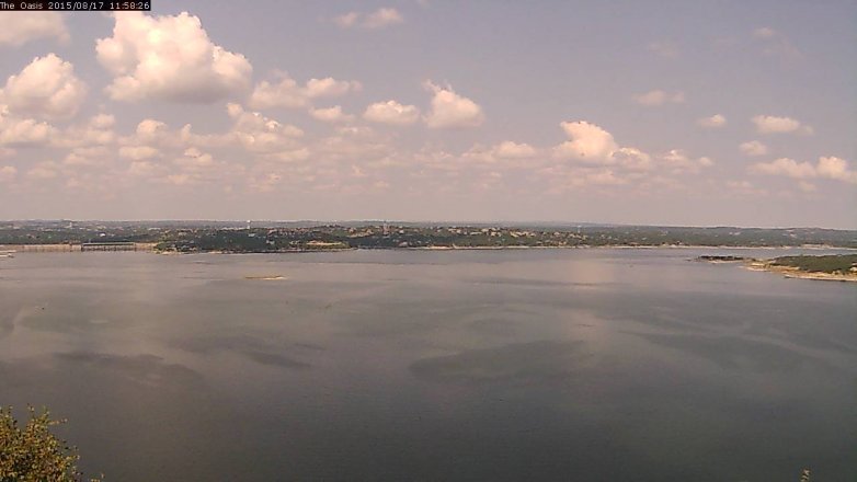 Lake Travis webcam, August 17, 2015 11:05 AM CT