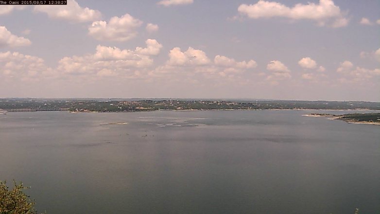 Lake Travis webcam, August 17, 2015 11:45 AM CT