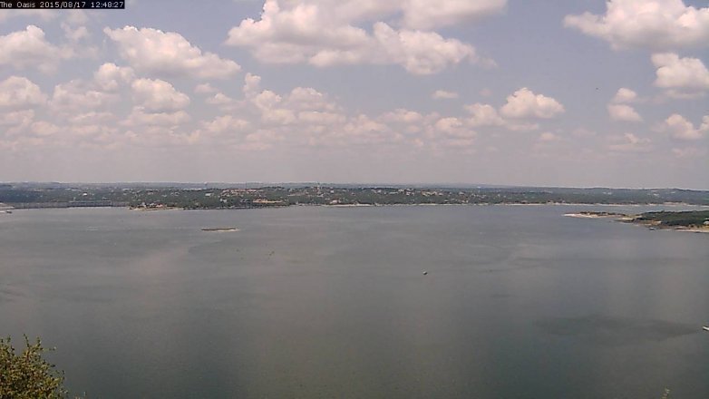 Lake Travis webcam, August 17, 2015 11:55 AM CT