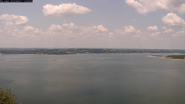 Lake Travis webcam, August 17, 2015 12:05 PM CT