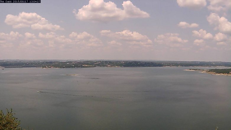 Lake Travis webcam, August 17, 2015 12:10 PM CT