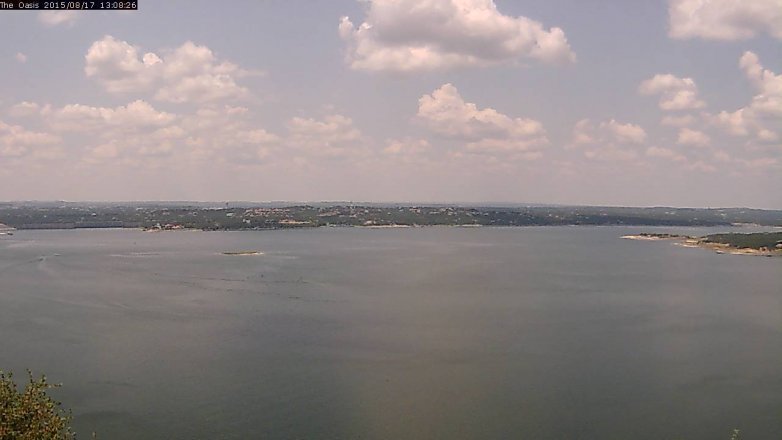 Lake Travis webcam, August 17, 2015 12:15 PM CT