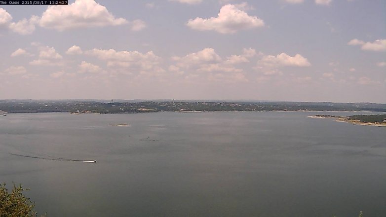 Lake Travis webcam, August 17, 2015 12:30 PM CT