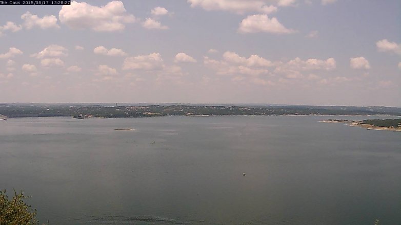 Lake Travis webcam, August 17, 2015 12:35 PM CT