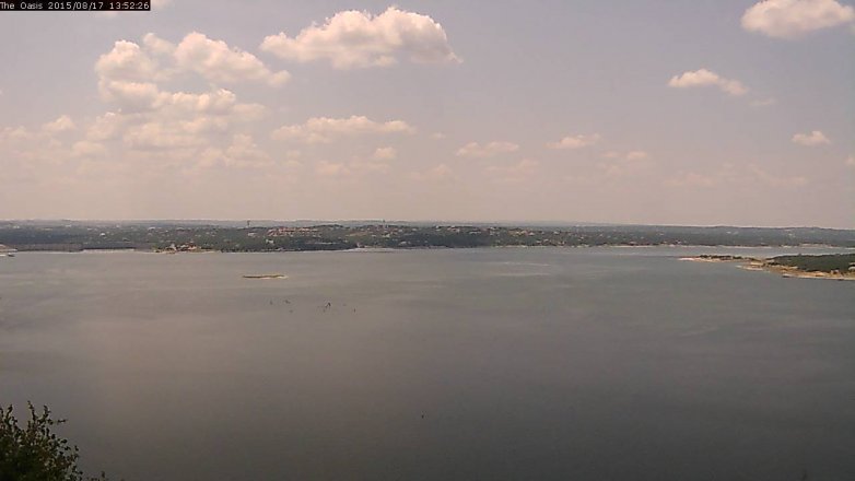 Lake Travis webcam, August 17, 2015 1:00 PM CT