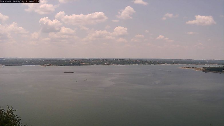 Lake Travis webcam, August 17, 2015 1:05 PM CT