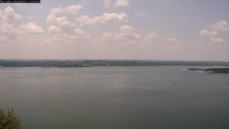Lake Travis webcam, August 17, 2015 1:10 PM CT