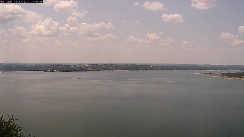 Lake Travis webcam, August 17, 2015 1:15 PM CT