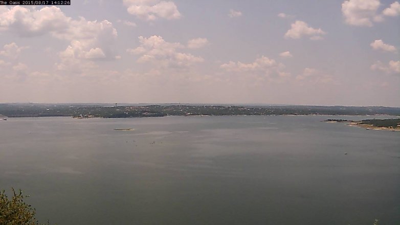 Lake Travis webcam, August 17, 2015 1:20 PM CT