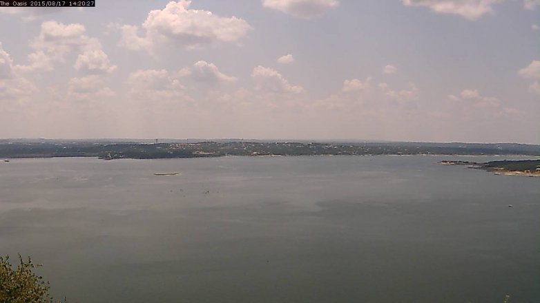 Lake Travis webcam, August 17, 2015 1:25 PM CT
