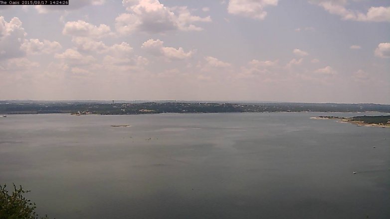 Lake Travis webcam, August 17, 2015 1:30 PM CT