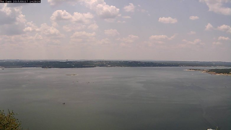 Lake Travis webcam, August 17, 2015 1:35 PM CT
