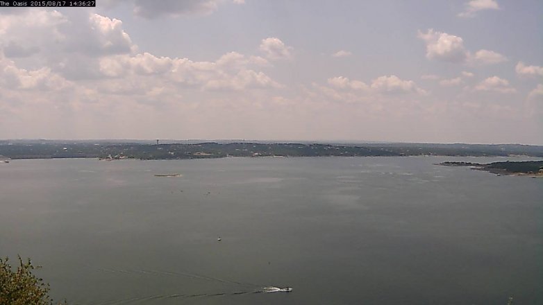 Lake Travis webcam, August 17, 2015 1:45 PM CT
