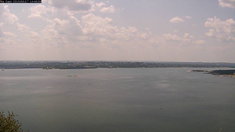 Lake Travis webcam, August 17, 2015 1:55 PM CT