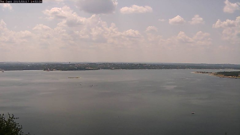 Lake Travis webcam, August 17, 2015 2:00 PM CT