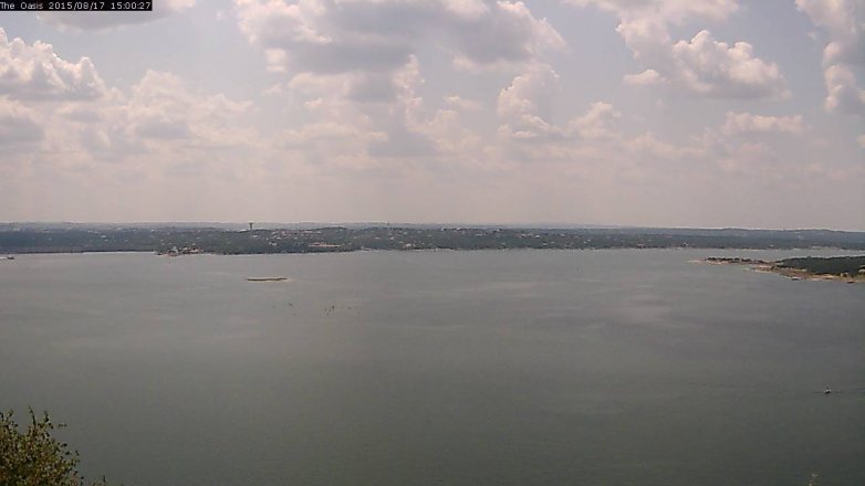 Lake Travis webcam, August 17, 2015 2:05 PM CT