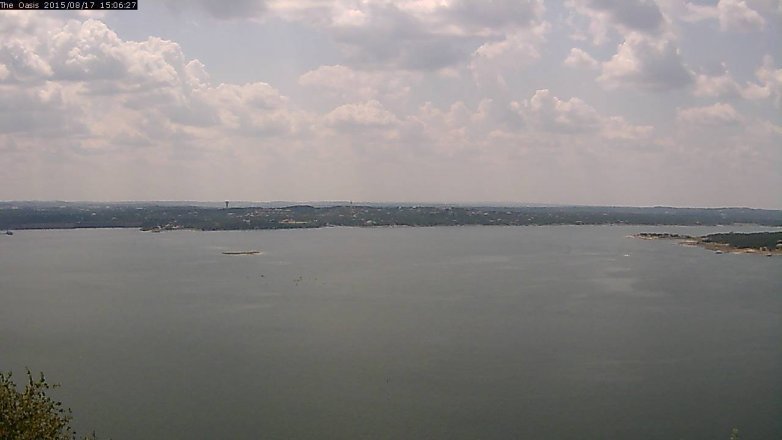 Lake Travis webcam, August 17, 2015 2:10 PM CT