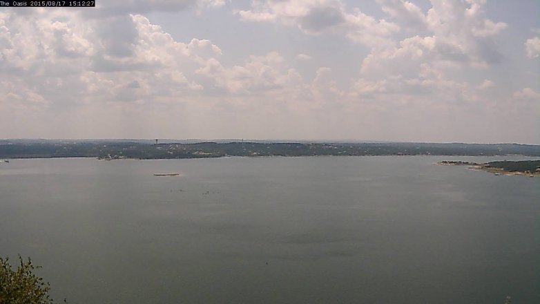 Lake Travis webcam, August 17, 2015 2:20 PM CT