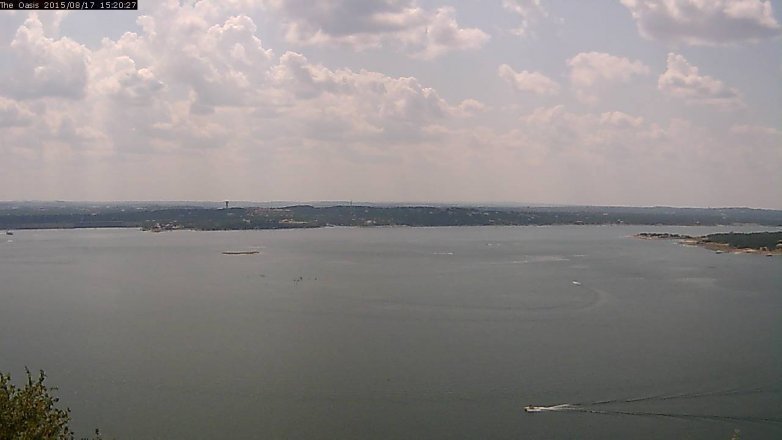 Lake Travis webcam, August 17, 2015 2:25 PM CT