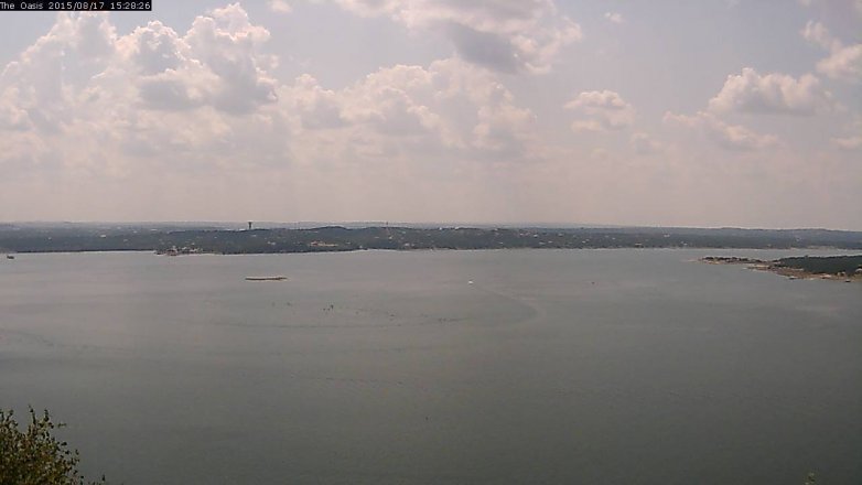 Lake Travis webcam, August 17, 2015 2:35 PM CT