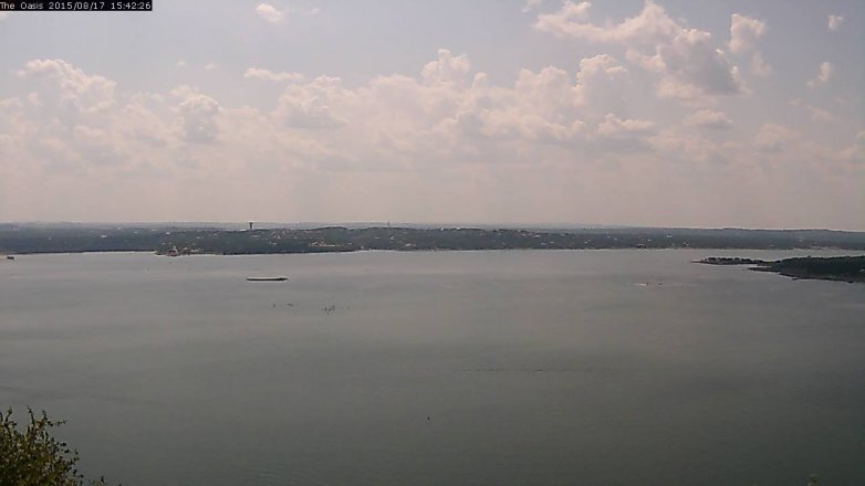 Lake Travis webcam, August 17, 2015 2:50 PM CT