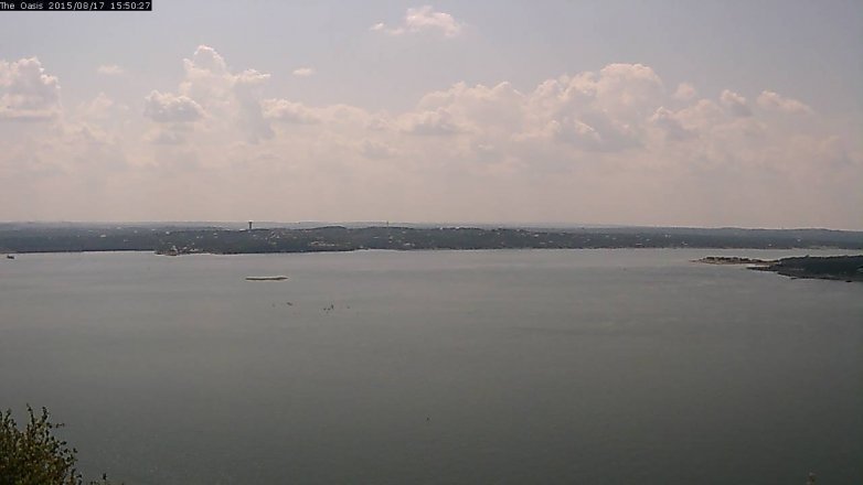 Lake Travis webcam, August 17, 2015 2:55 PM CT