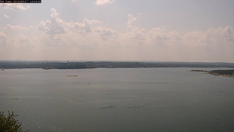 Lake Travis webcam, August 17, 2015 3:10 PM CT