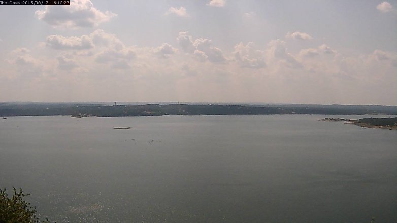 Lake Travis webcam, August 17, 2015 3:20 PM CT