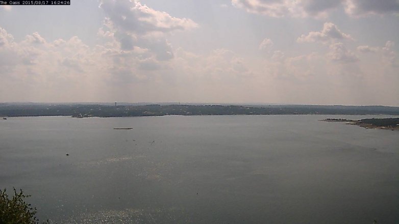 Lake Travis webcam, August 17, 2015 3:30 PM CT