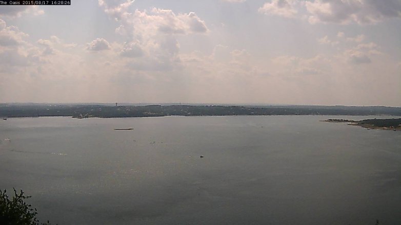 Lake Travis webcam, August 17, 2015 3:35 PM CT