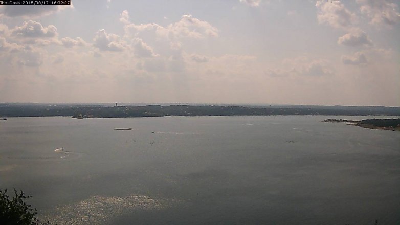 Lake Travis webcam, August 17, 2015 3:40 PM CT